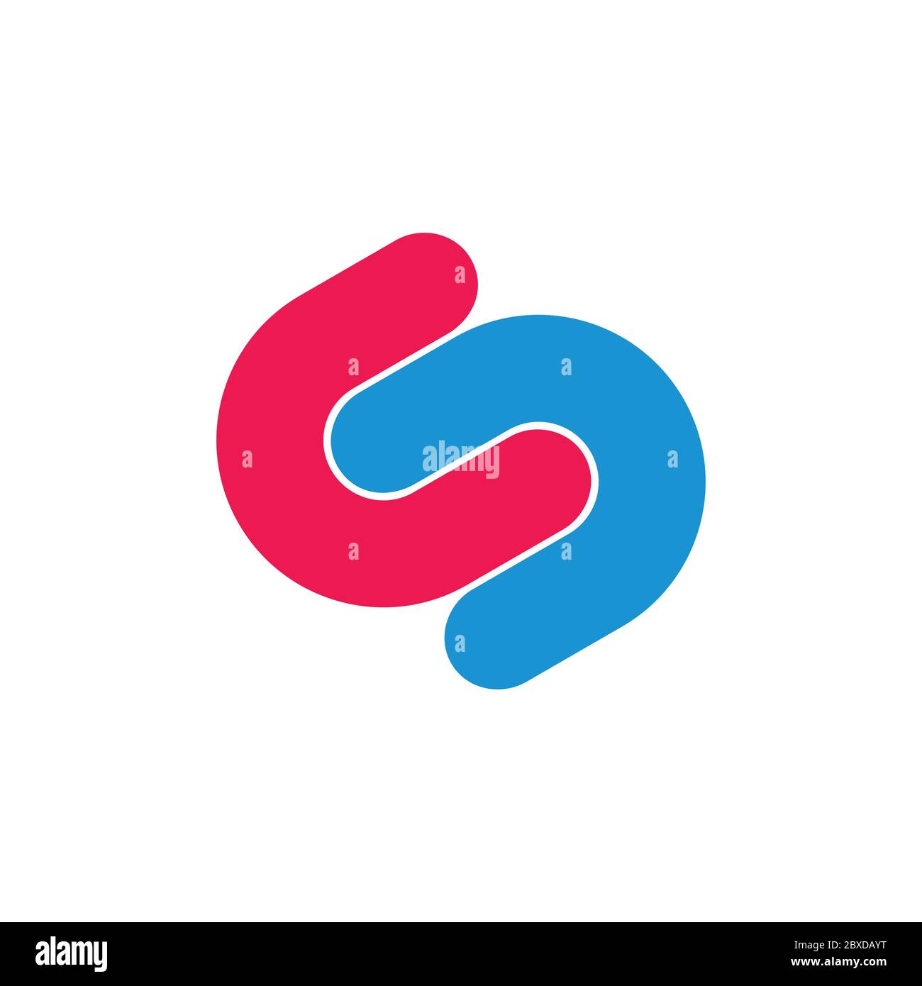 abstract letters cs linked geometric logo Stock Vector