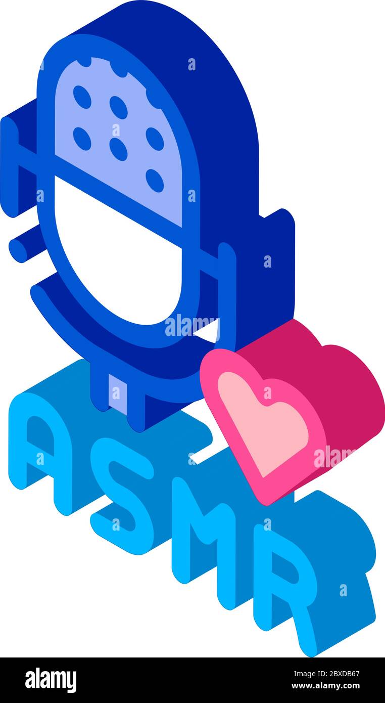 Sound in Microphone Asmr Isometric Icon Vector Illustration Stock Vector