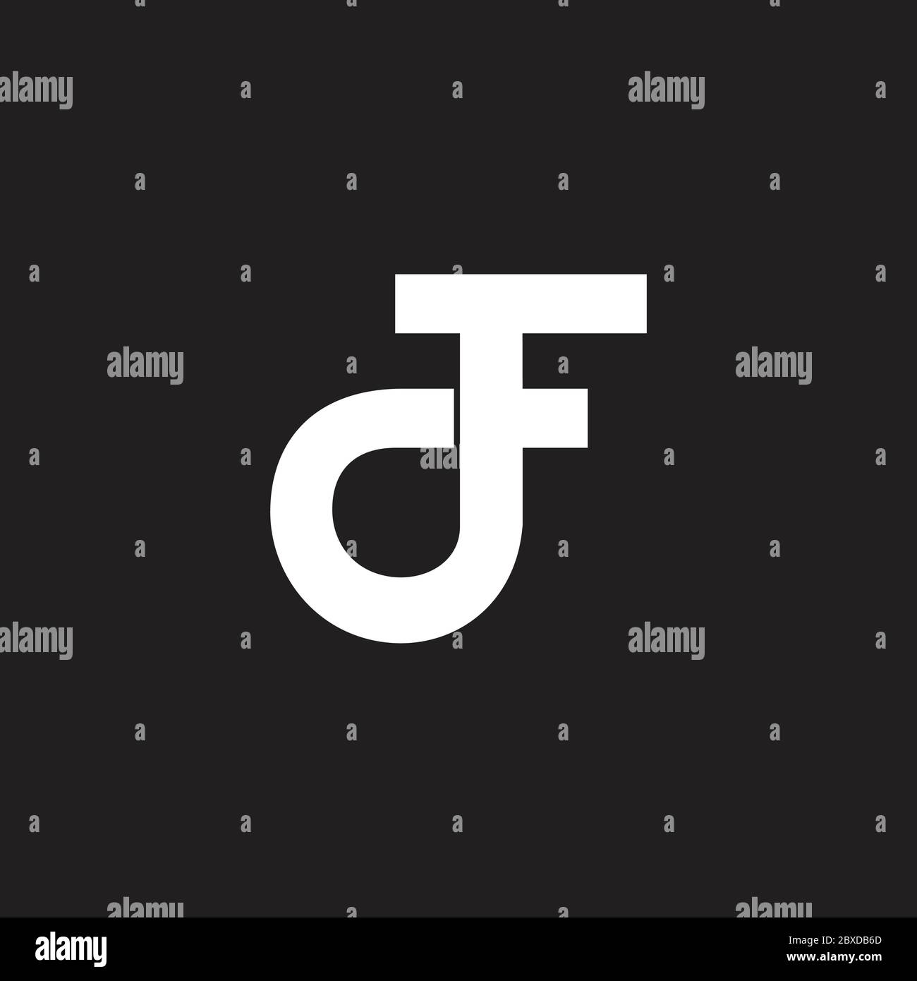 letter df circle motion process symbol logo vector Stock Vector