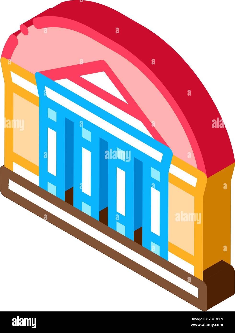 Theater Building Isometric Icon Vector Illustration Stock Vector Image ...