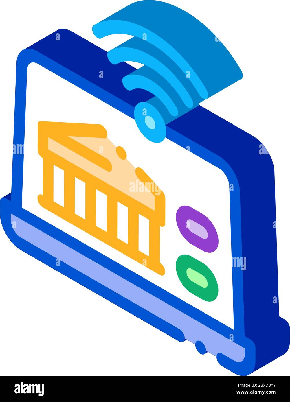 wi-fi distribution through device isometric icon vector illustration Stock Vector