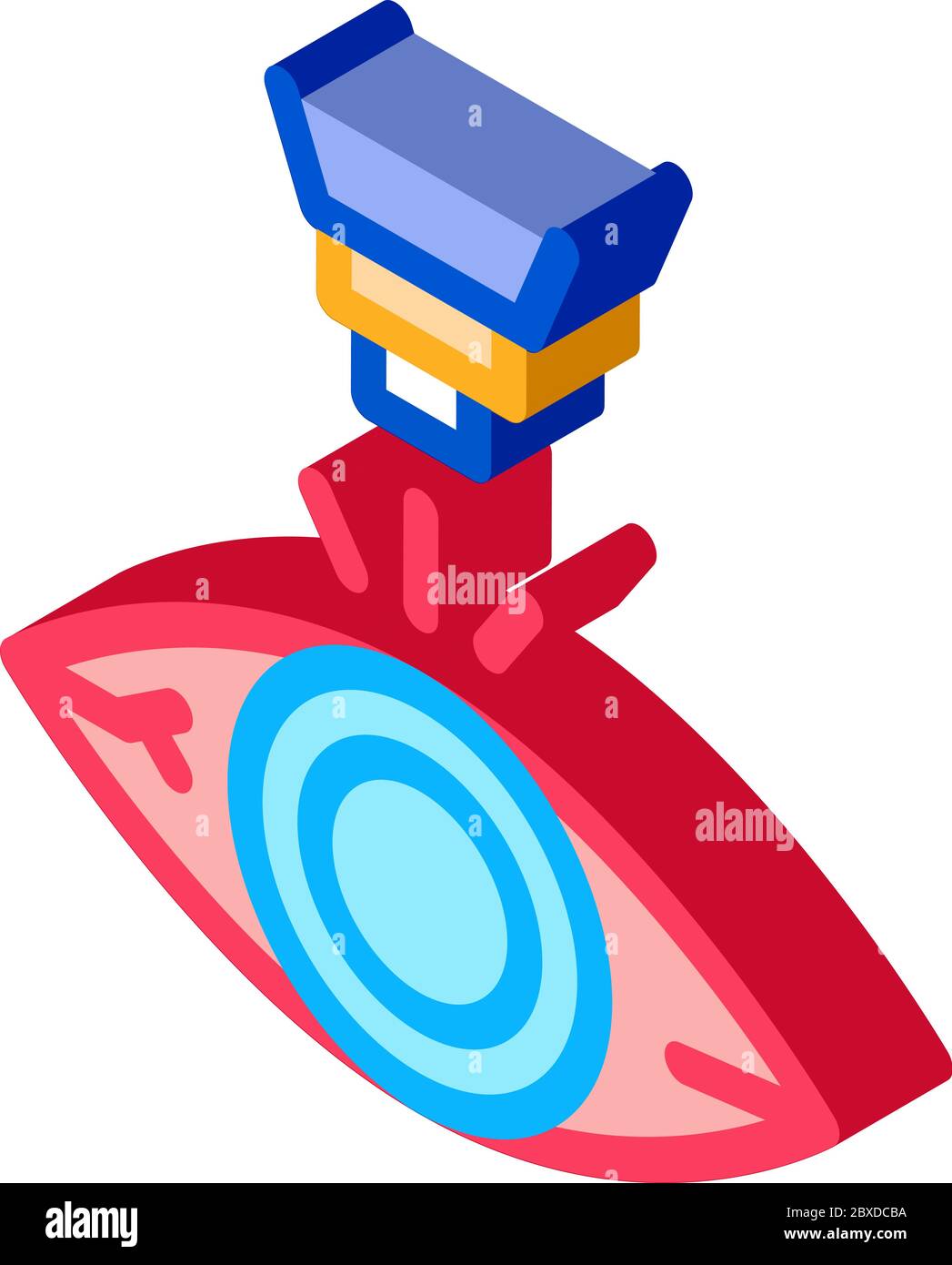 Laser Eye Treatment Isometric Icon Vector Illustration Stock Vector