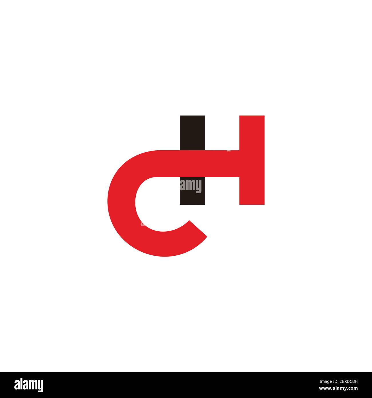 letter c t h simple linked design symbol logo vector Stock Vector