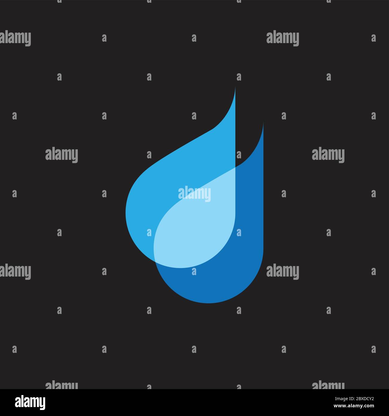 letter dd drop water geometric gradient logo vector Stock Vector