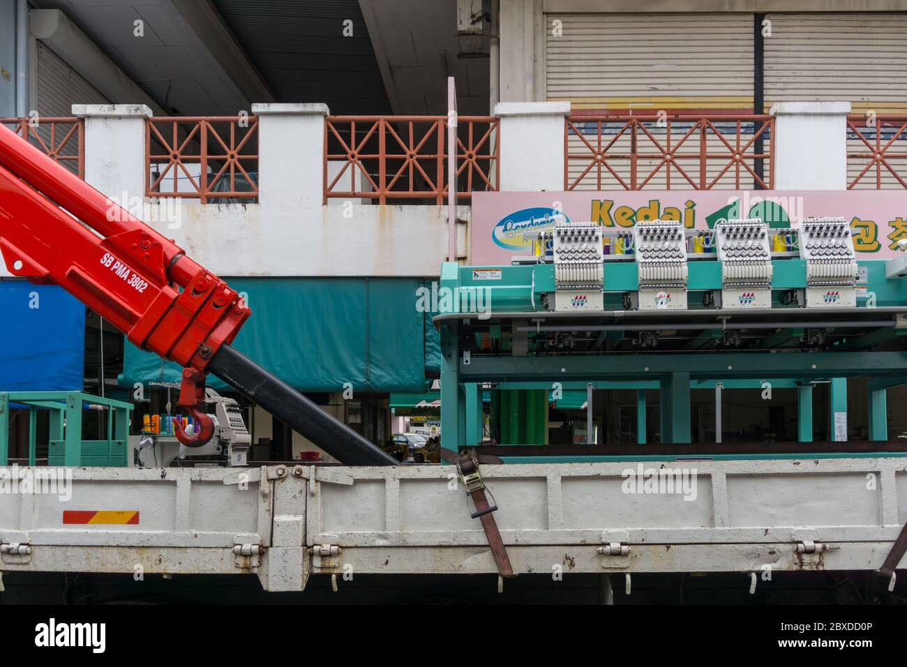 Kota Kinabalu, Sabah, Malaysia August 28, 2017 Embroidery Machine