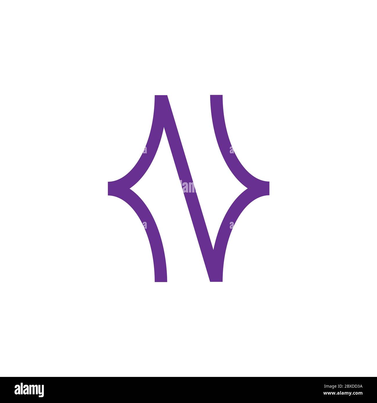 letter N simple curves geometric linear symbol logo vector Stock Vector
