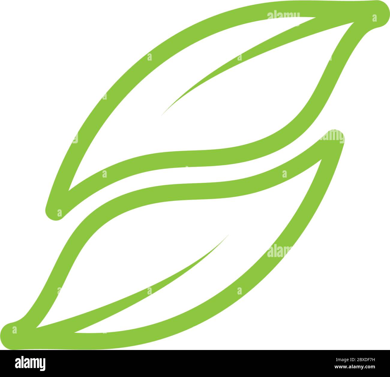linked leaf lines art curves logo vector Stock Vector