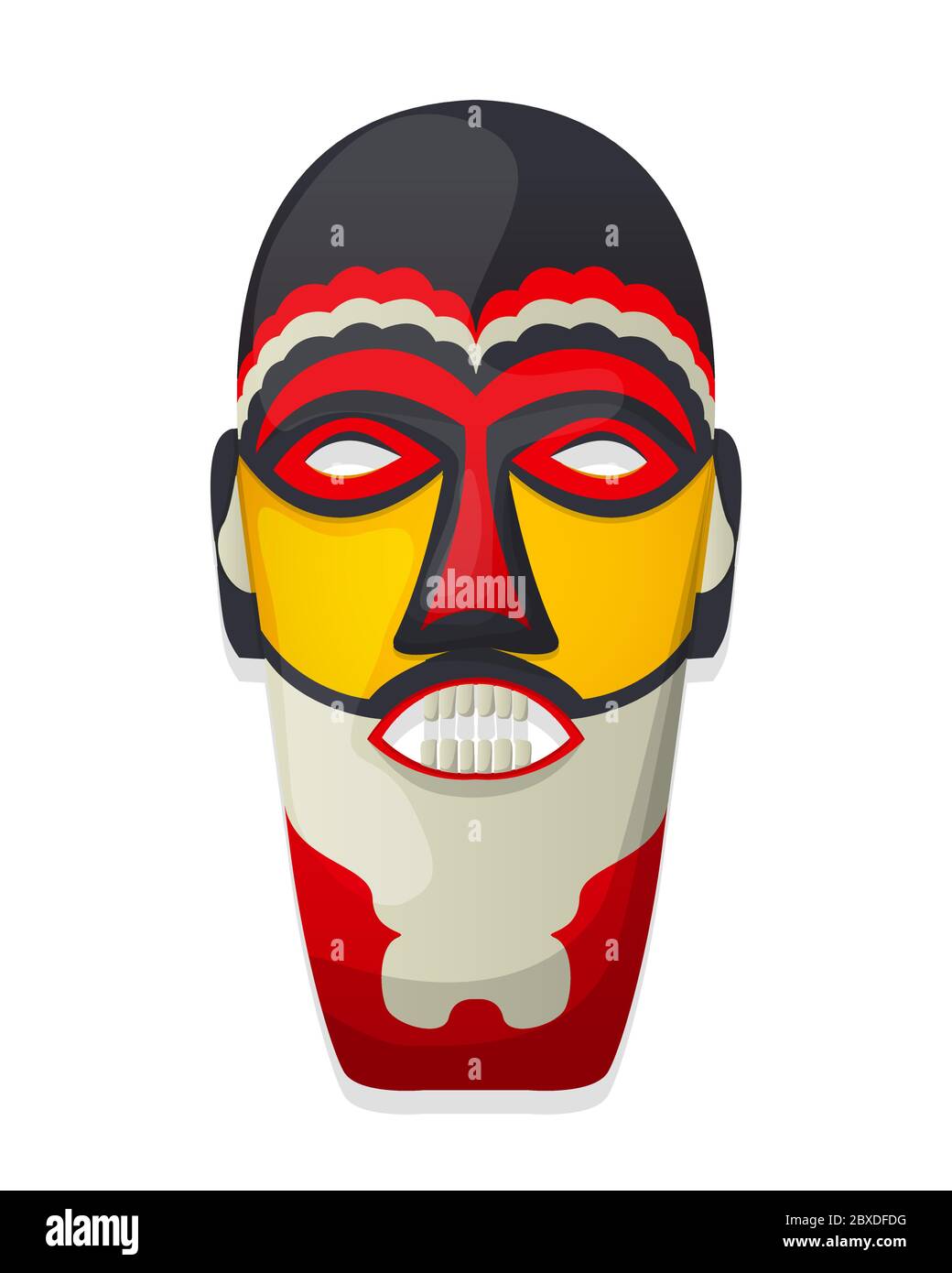 Vector decorative tribal mask, isolated object over white background