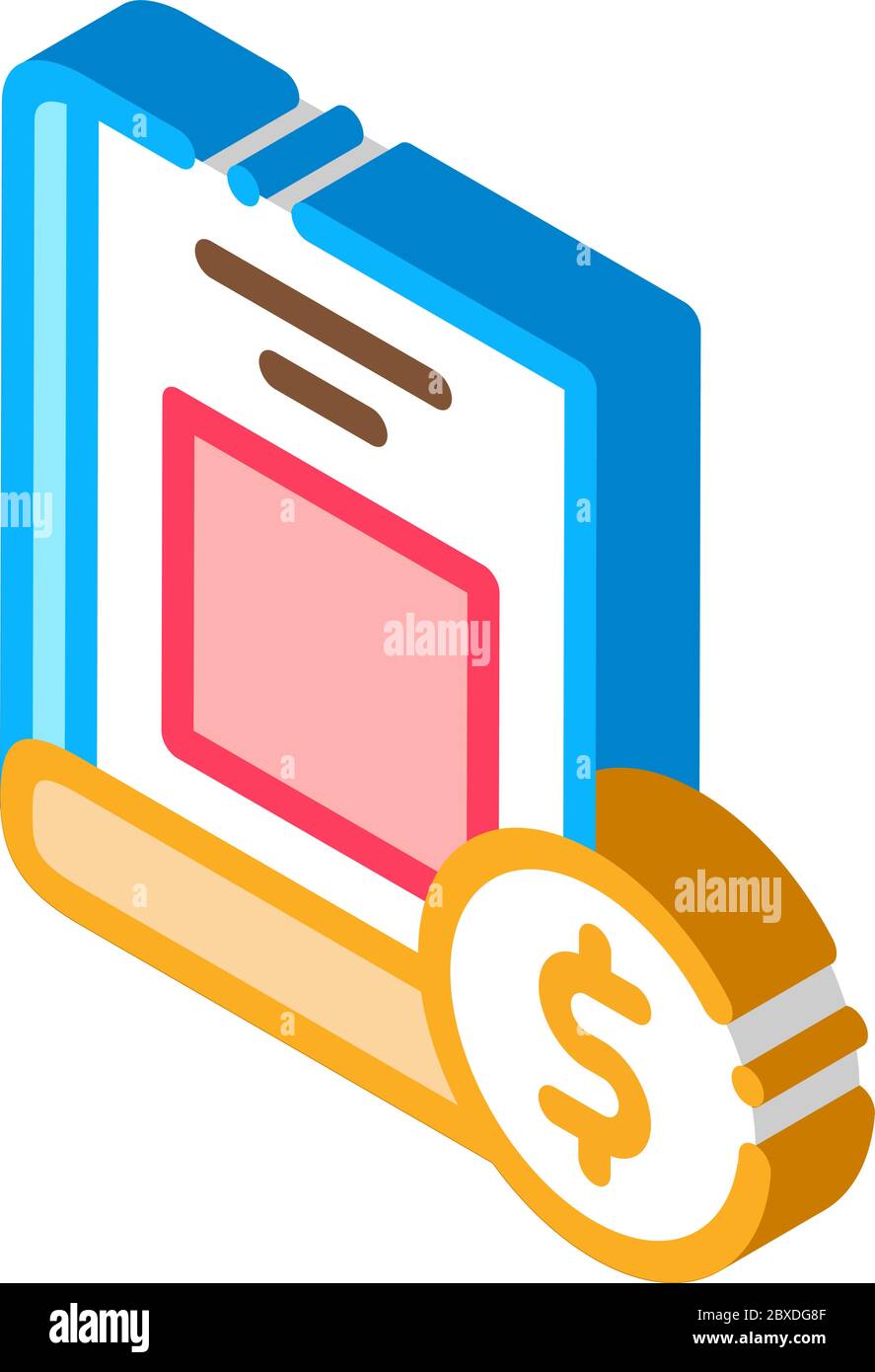 book value isometric icon vector illustration Stock Vector