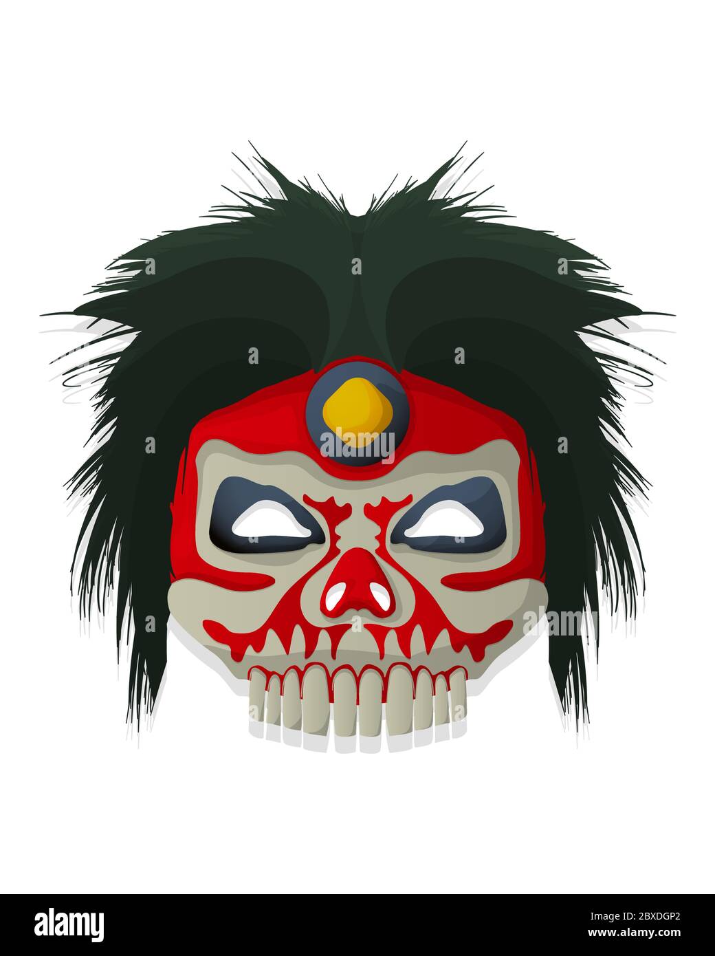 Vector decorative tribal mask, isolated object over white background