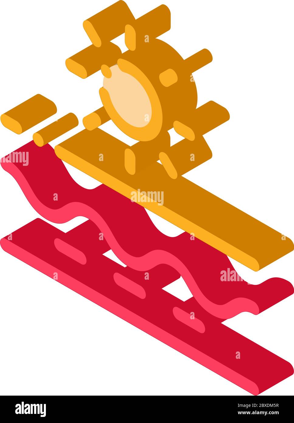 sunscreen effect isometric icon vector illustration Stock Vector