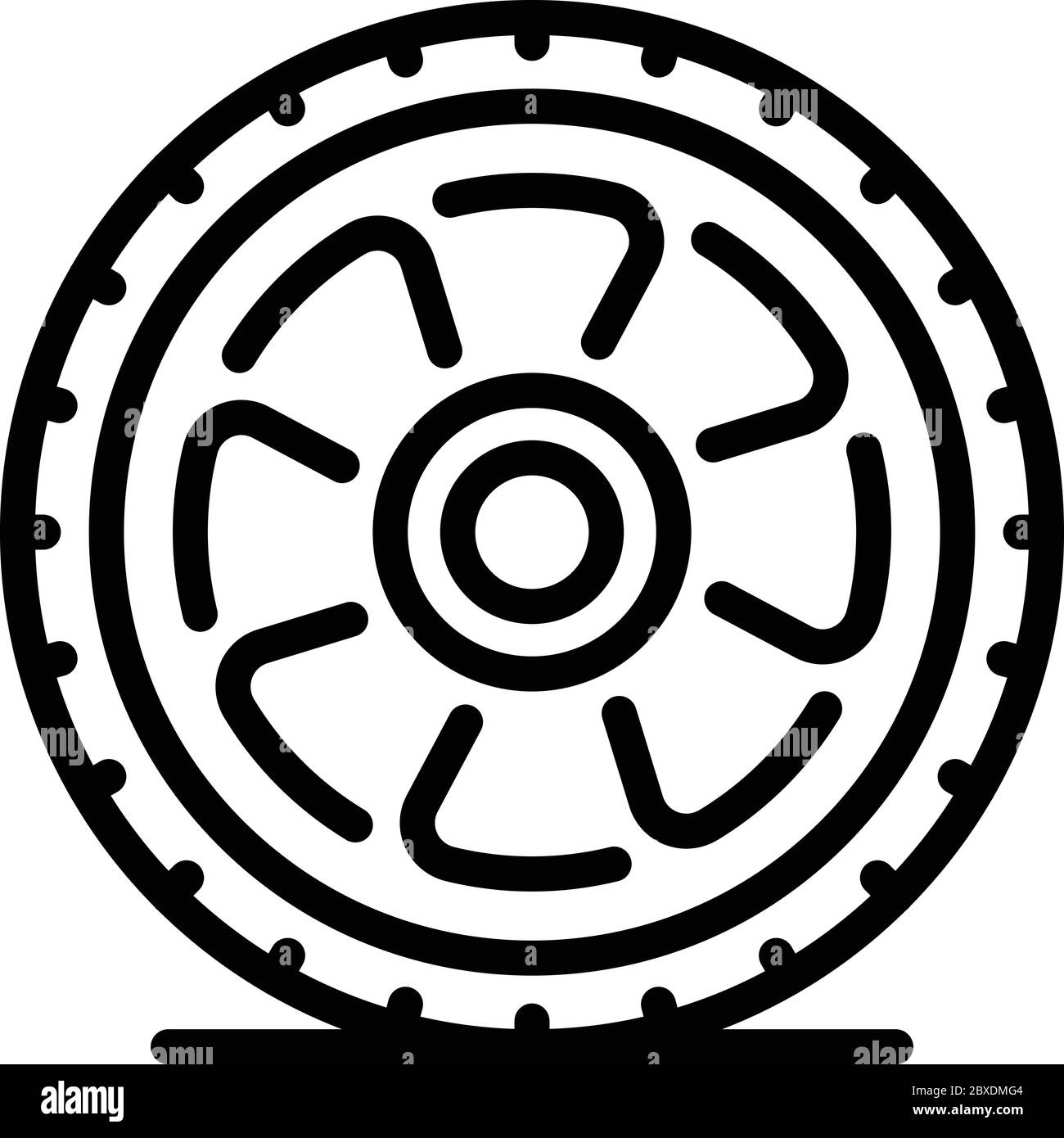 Car wheel after repair icon, outline style Stock Vector