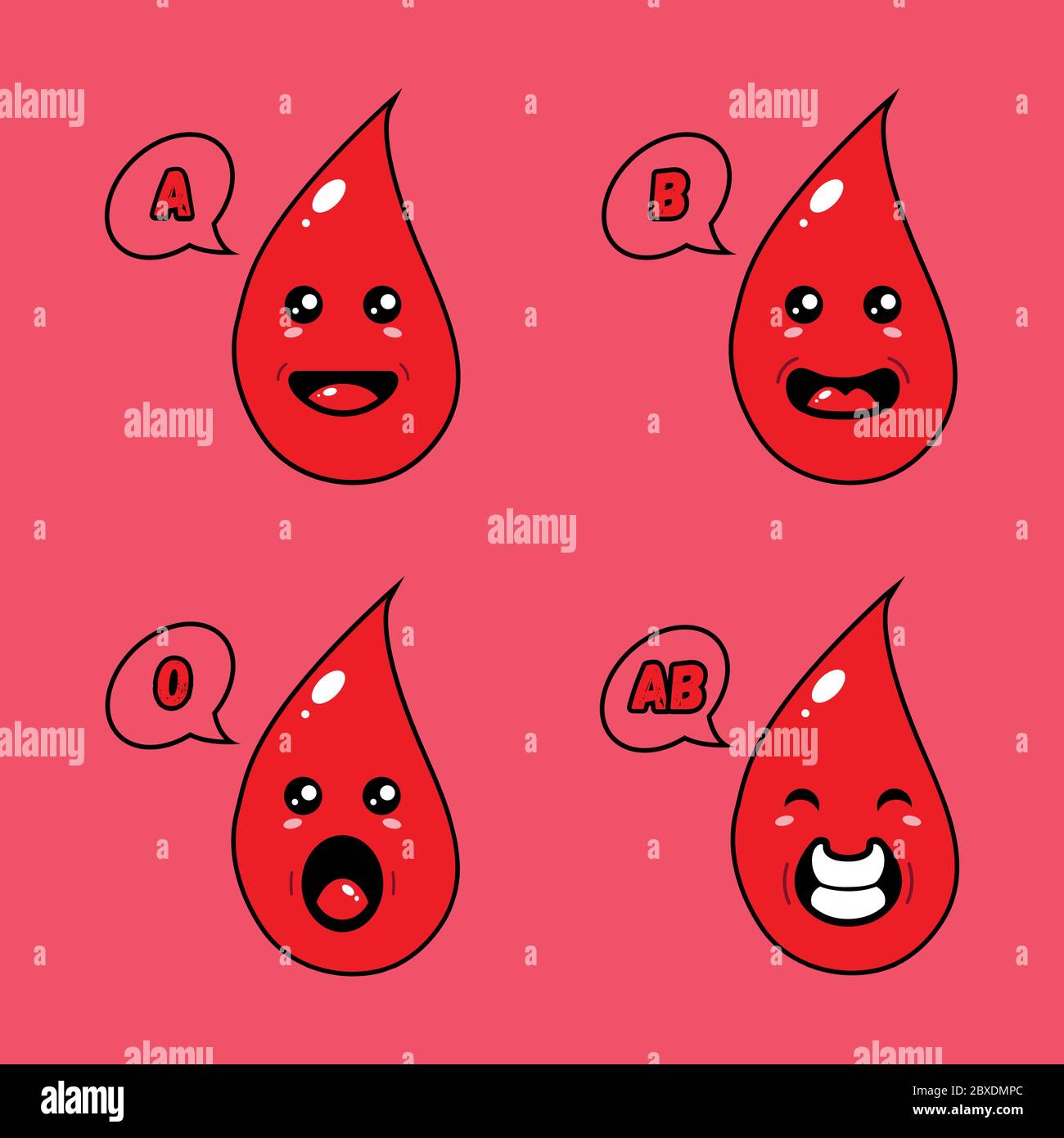 This illustration depicts a blood mascot. This illustration is intended for humanitarian activities, such as blood donation. Stock Vector