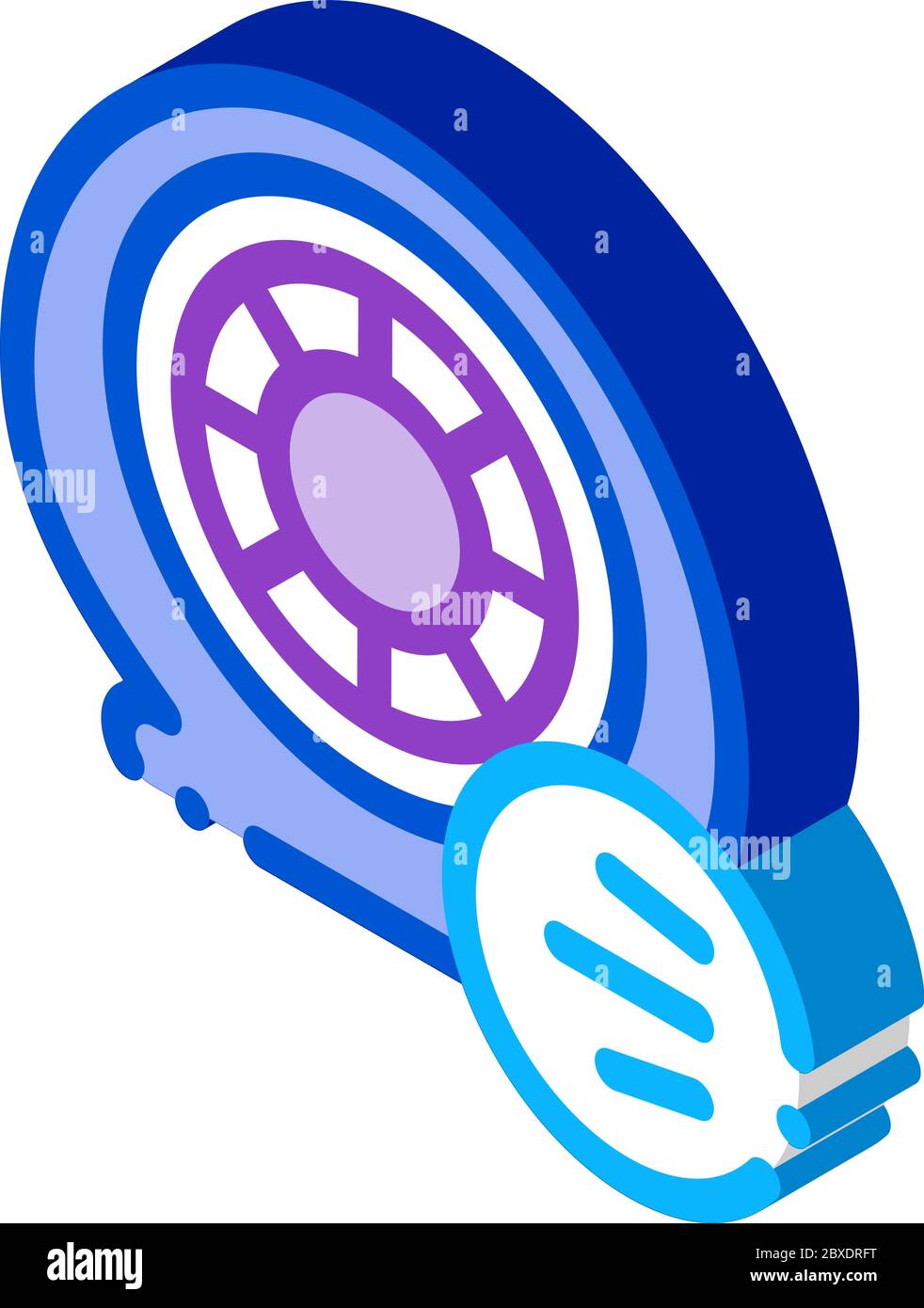 tire air vent isometric icon vector illustration Stock Vector