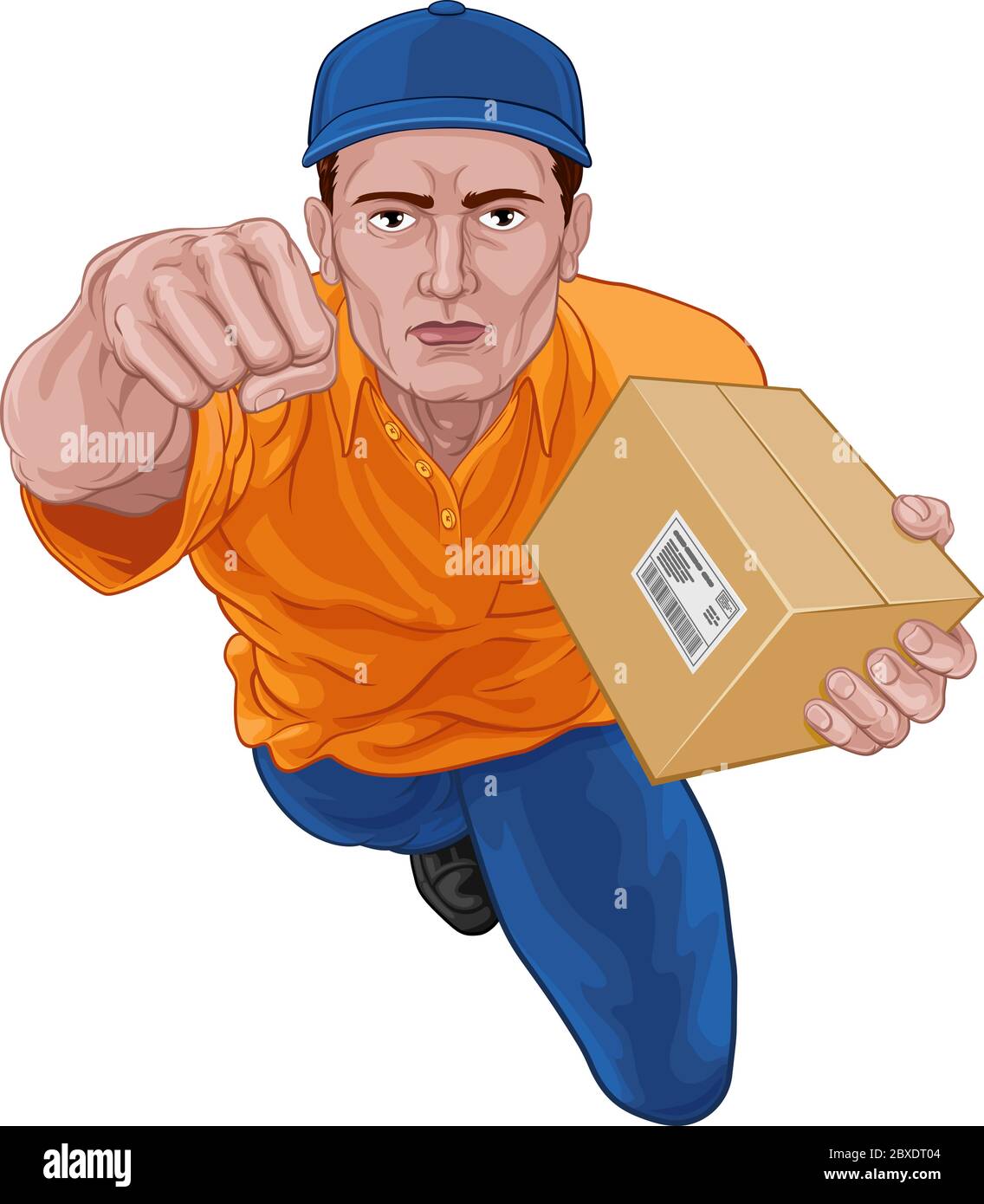 Delivery Superhero Delivering Package Parcel Stock Vector