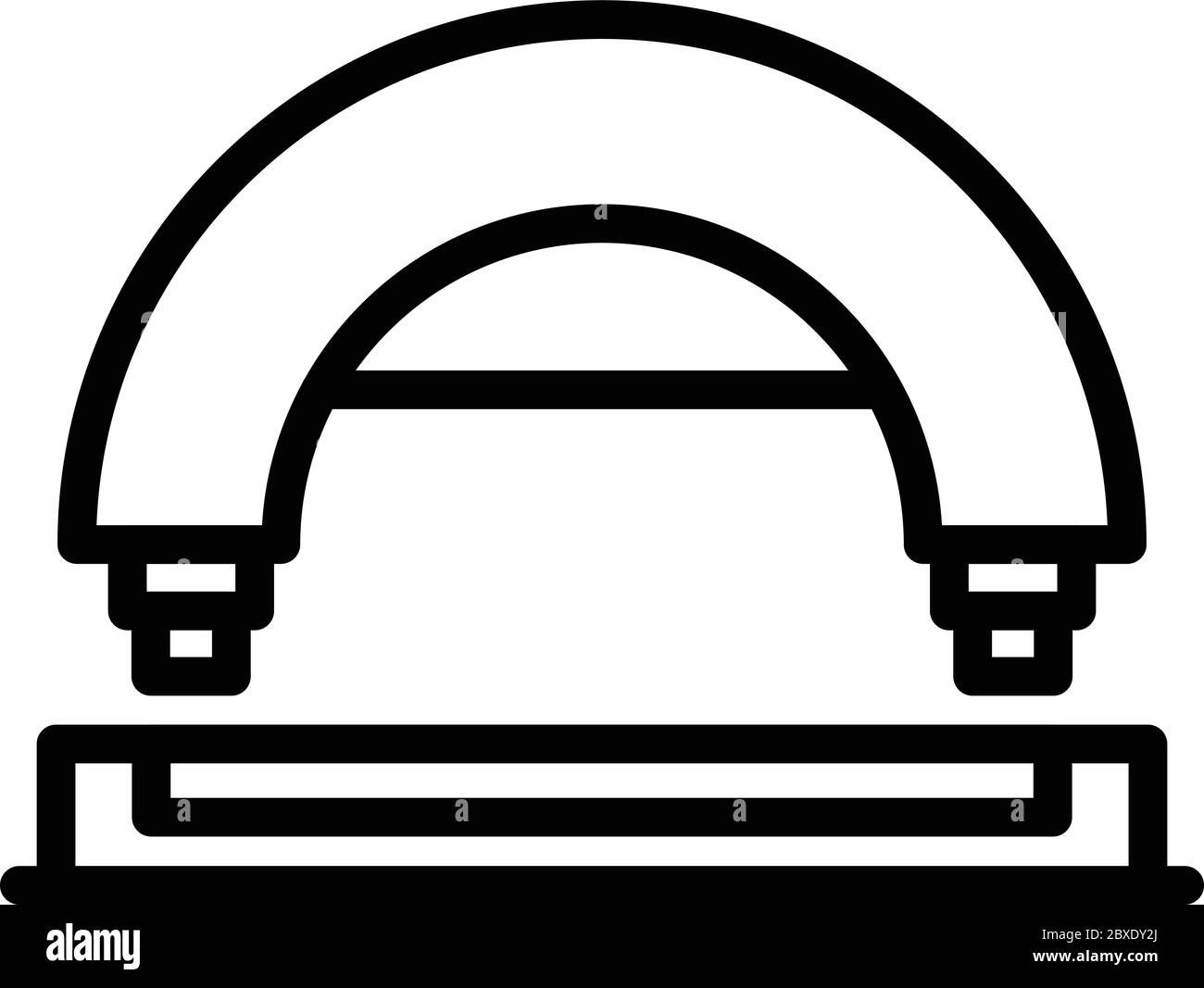 Arc hole punch icon, outline style Stock Vector