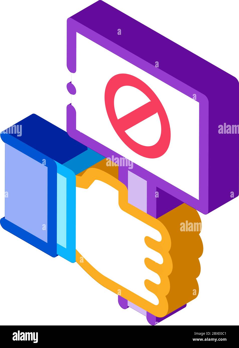 flag sign indicating protest isometric icon vector illustration Stock ...