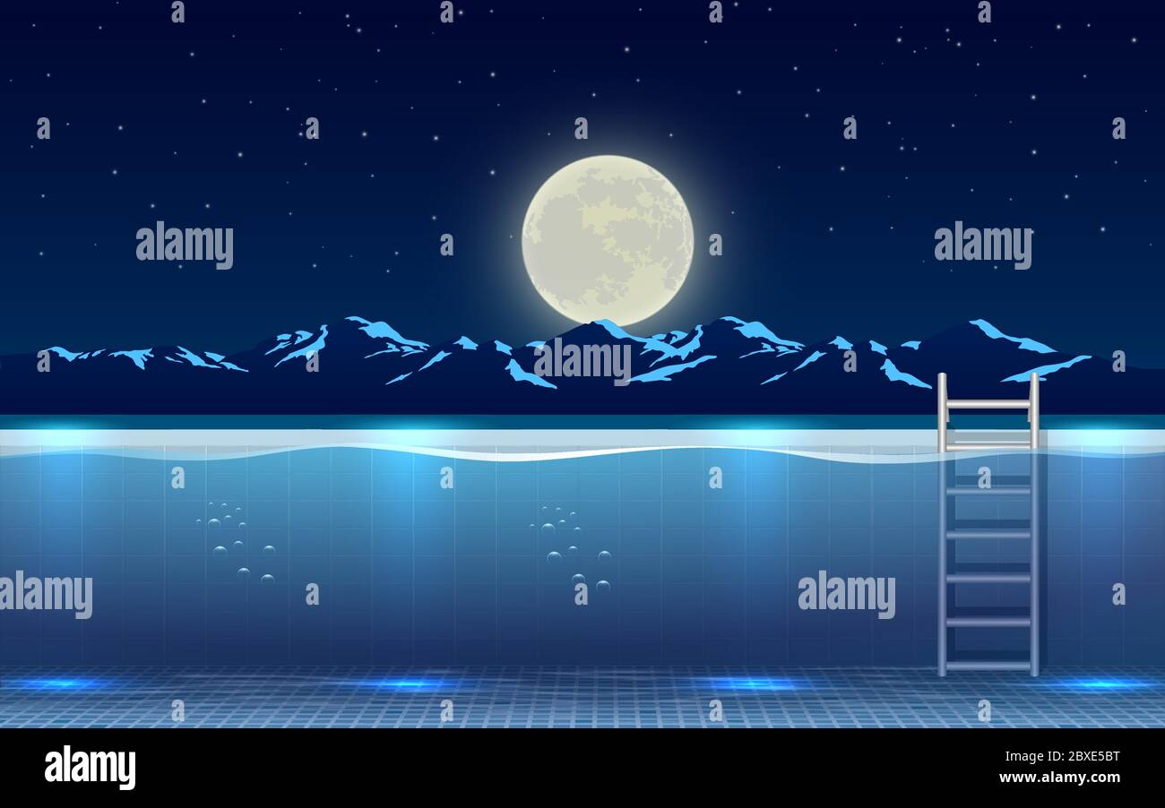 Moon on pool Stock Vector Images - Alamy