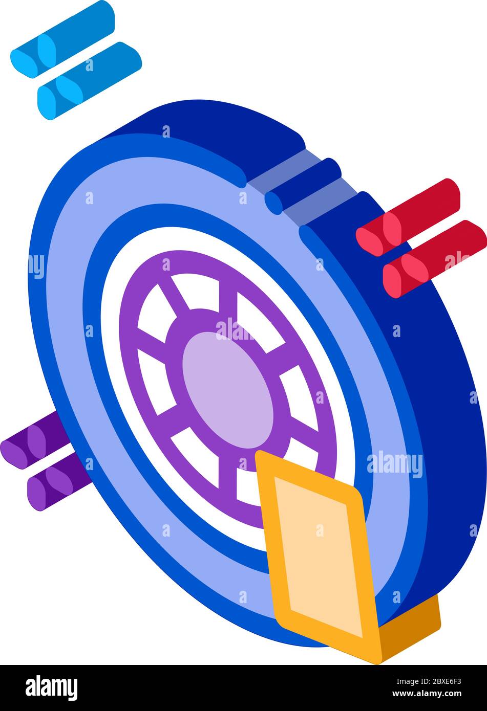car wheel cleaning isometric icon vector illustration Stock Vector ...