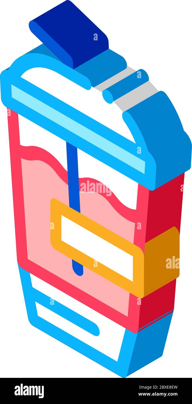 milk shake isometric icon vector illustration Stock Vector