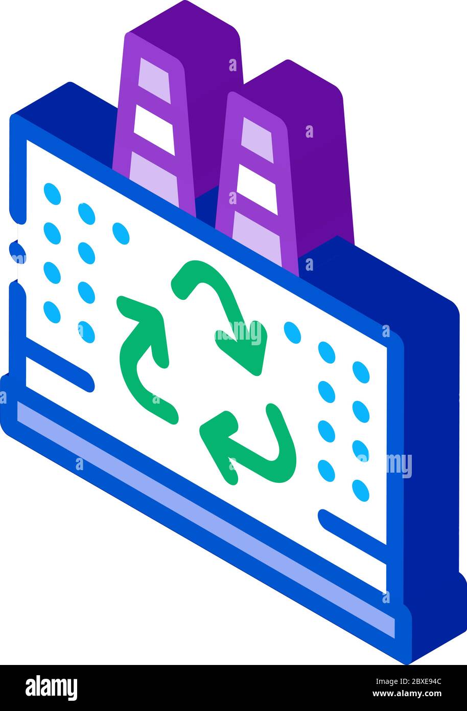 thermal ecological power station isometric icon vector illustration ...