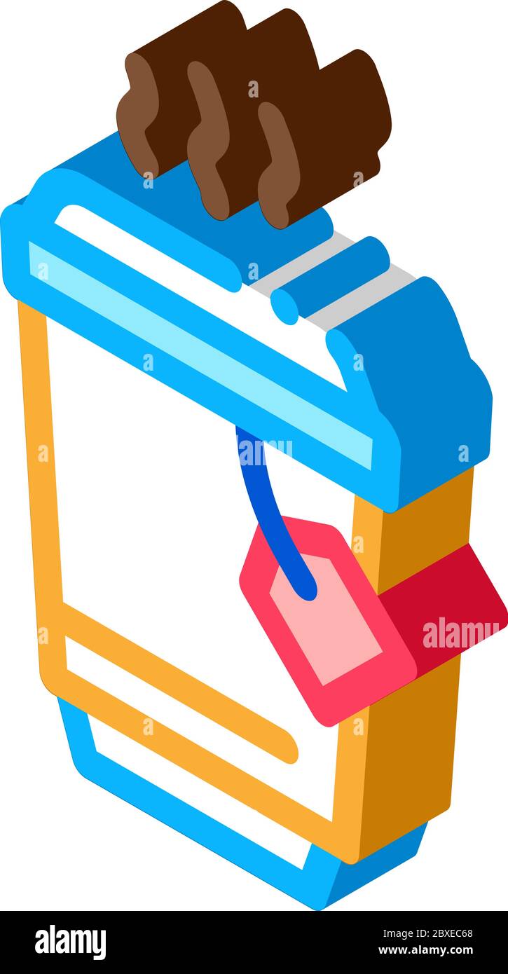 hot tea isometric icon vector illustration Stock Vector