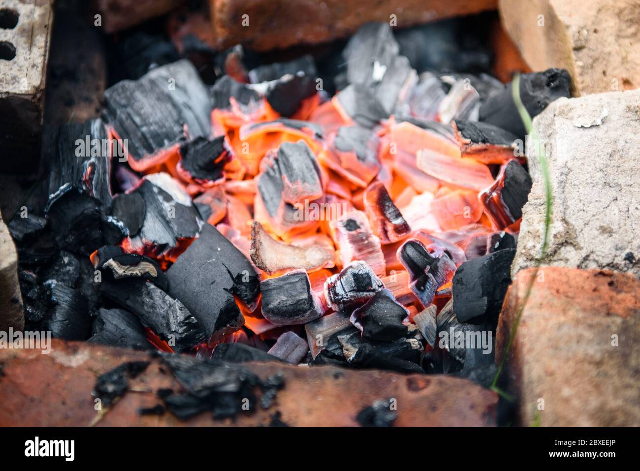 Charcoal grill is warm. Brazier is ready Stock Photo Alamy
