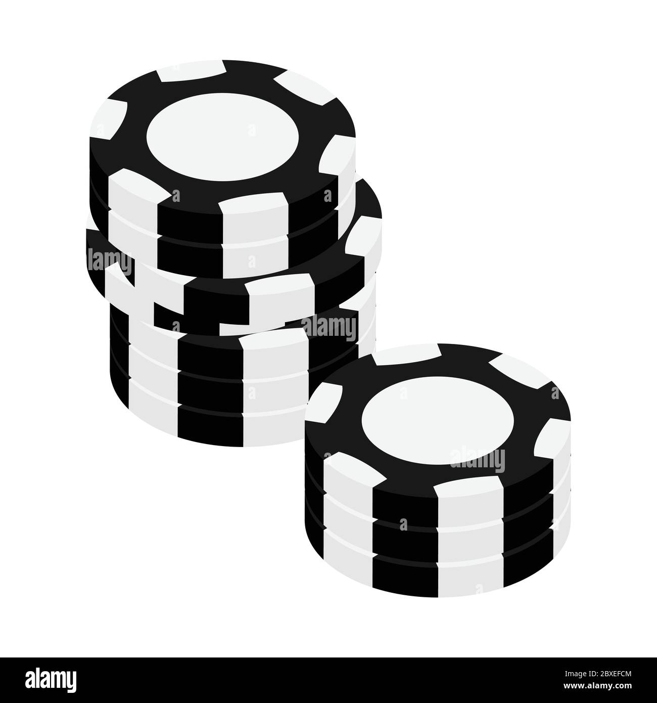 Casino chips stacks isometric view isolated on white background. Vector