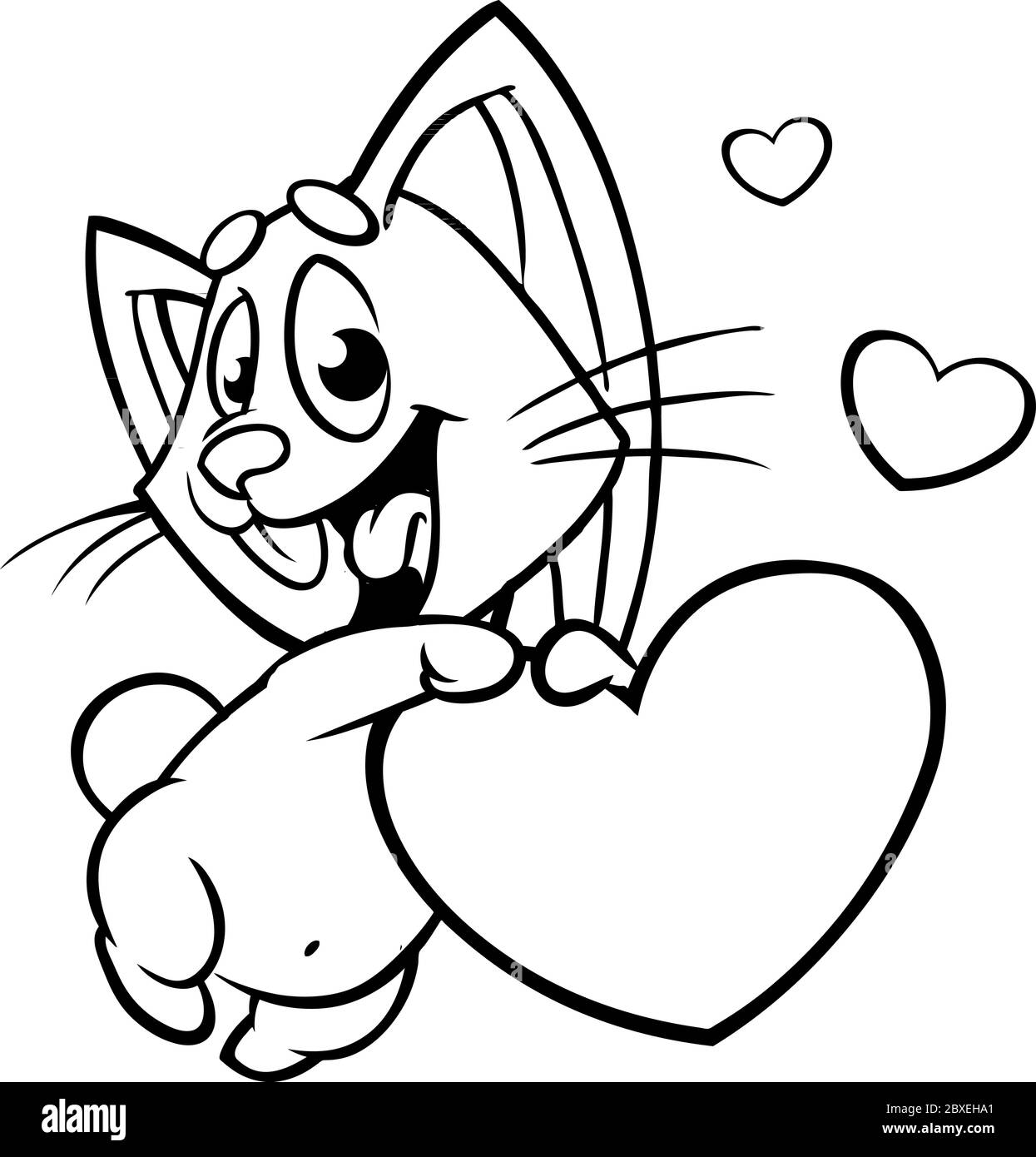 Рисунок картинка Зайка с сердечком