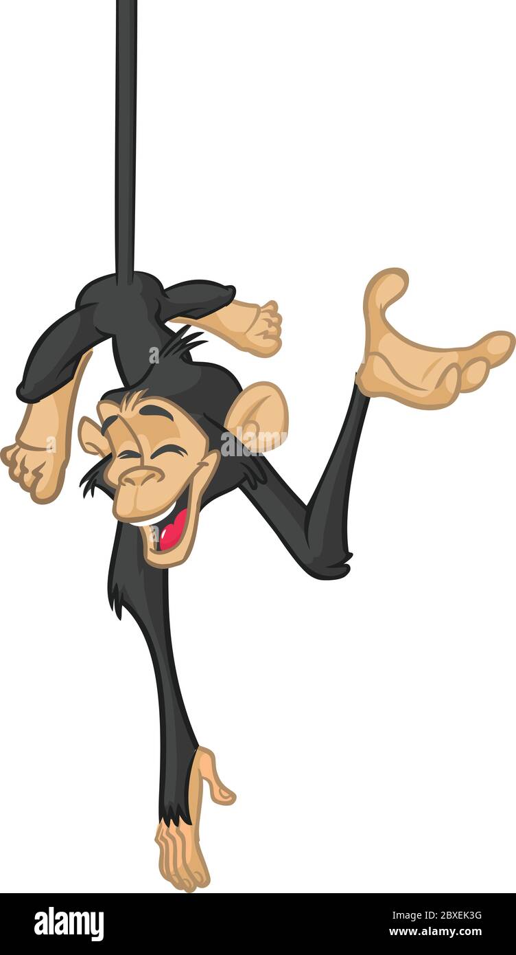 Funny Cartoon Monkey Chimpanzee Hanging Upside Down Vector Illustration Stock Vector Image & Art - Alamy Funny Cartoon Monkey Chimpanzee Hanging Upside Down Vector Illustration Stock Vector Image & Art - Alamy