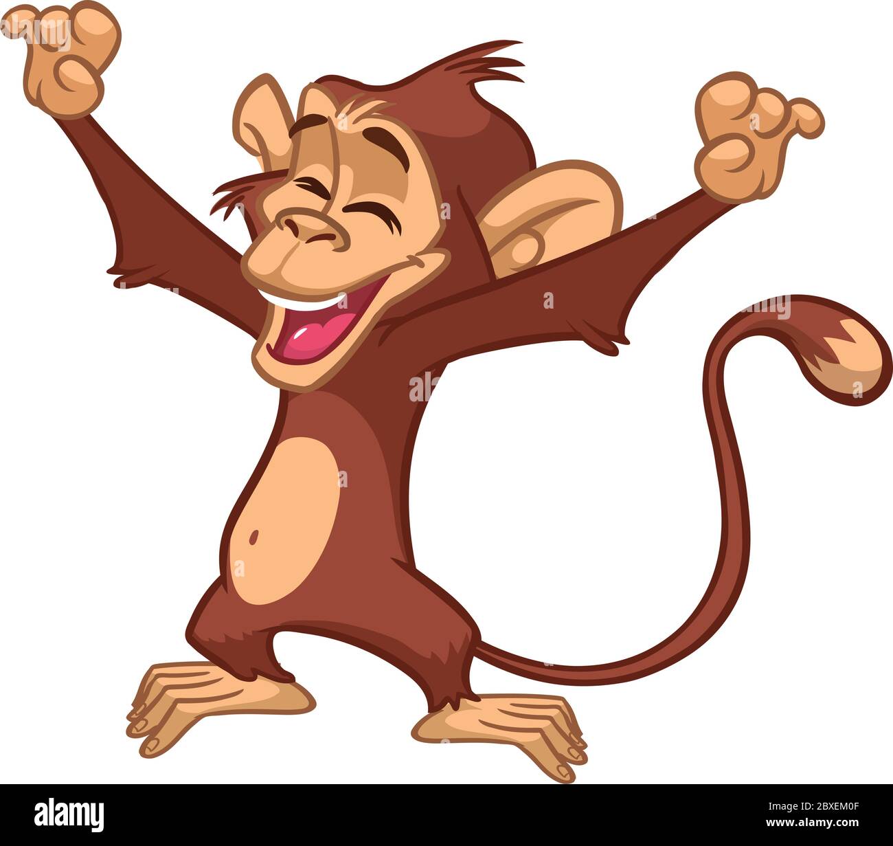 Funny Monkey Singing Vector Illustration Stock Vector