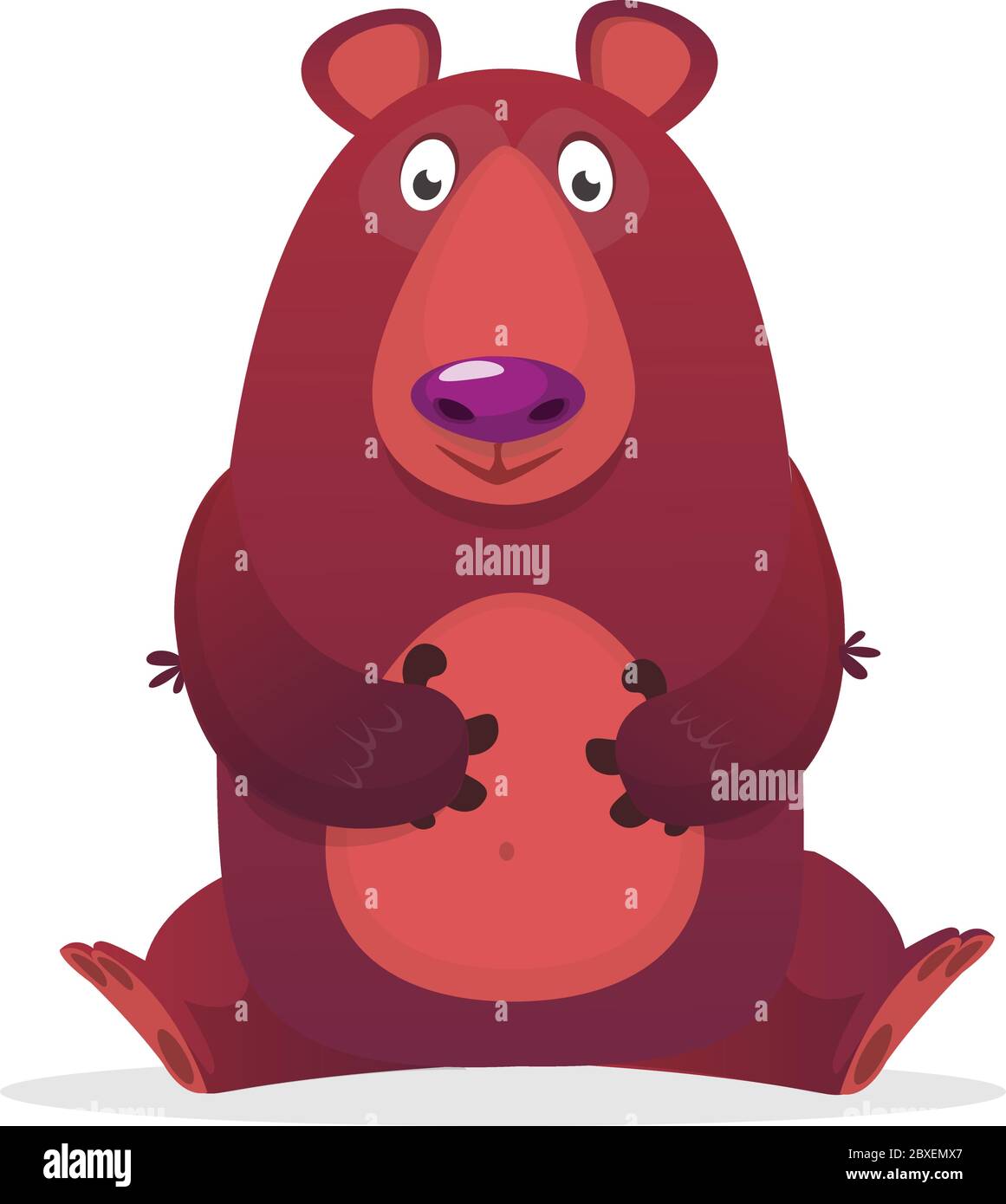 Surprised brown bear, vector illustration Stock Vector