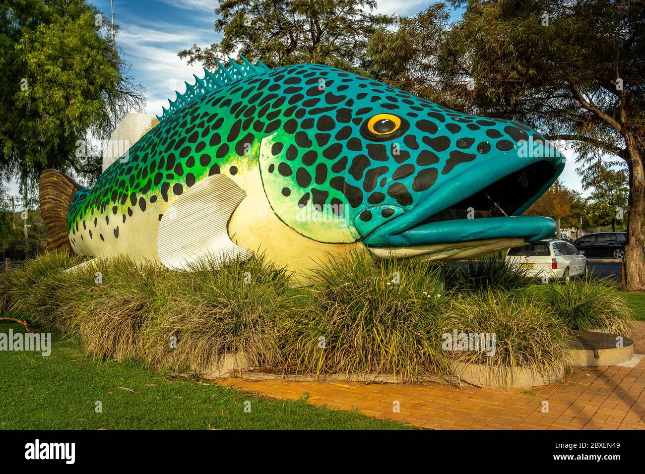 Swan Hill, Victoria, Australia - The giant Murray cod sculpture Stock Photo