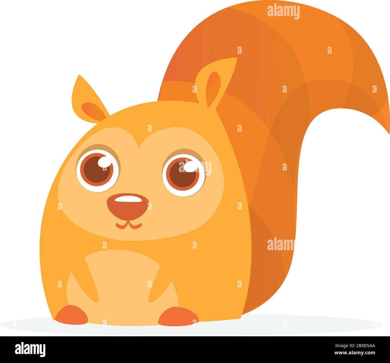 Red Squirrel Vector Illustration. Cartoon squirrel character Stock
