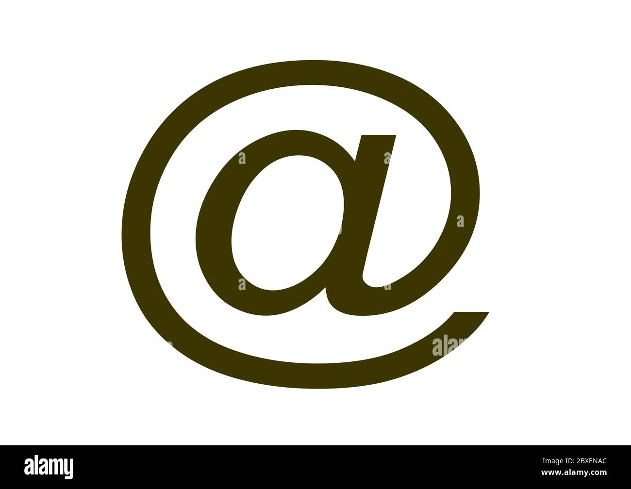 Schwarzes Zeichen At, Klammeraffe,weisser Hintergrund Stock Photo - Alamy, image size:1300x1008