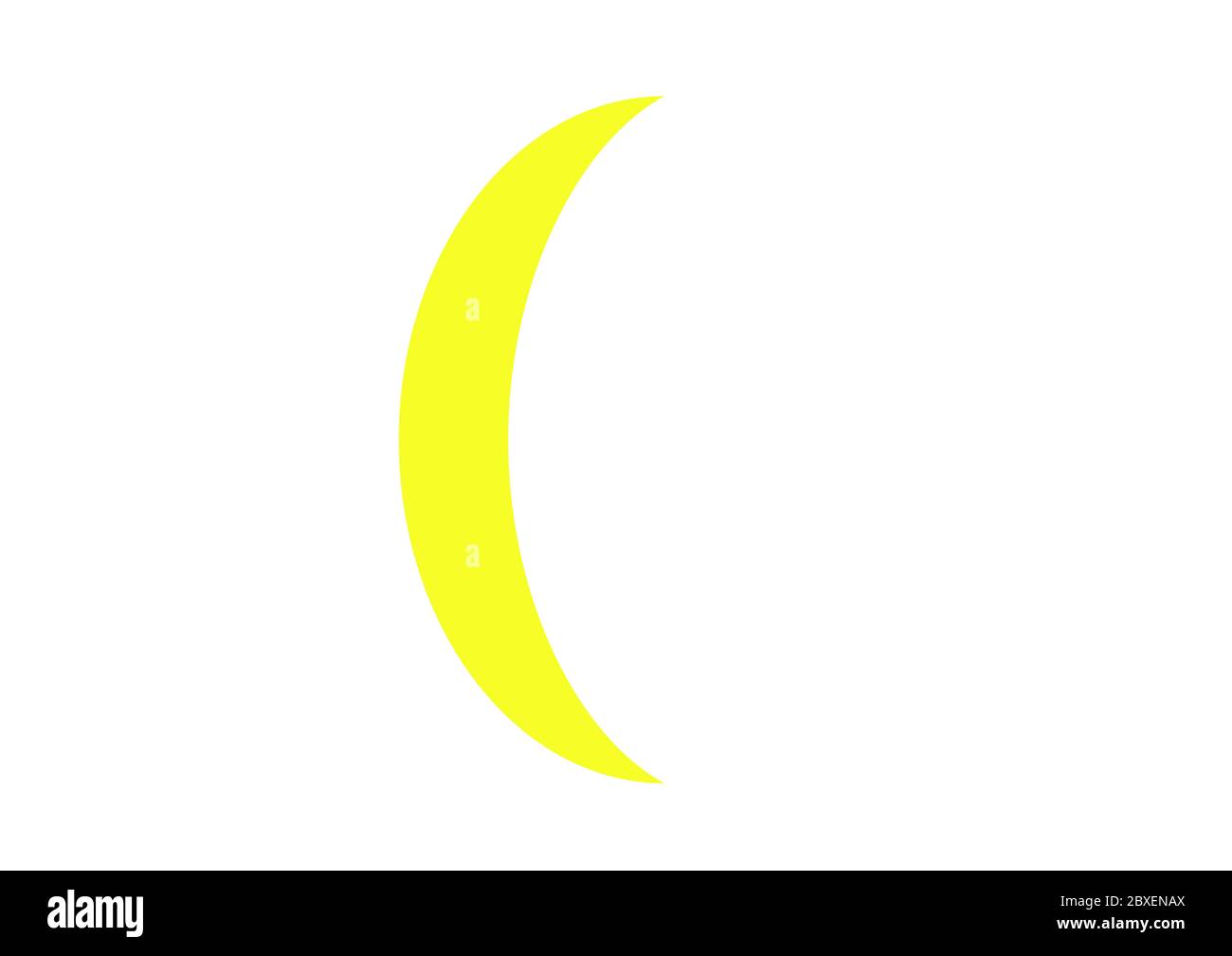 Gelbe dünne Mondsichel, Weisser Hintergrund, Freisteller Stock Photo
