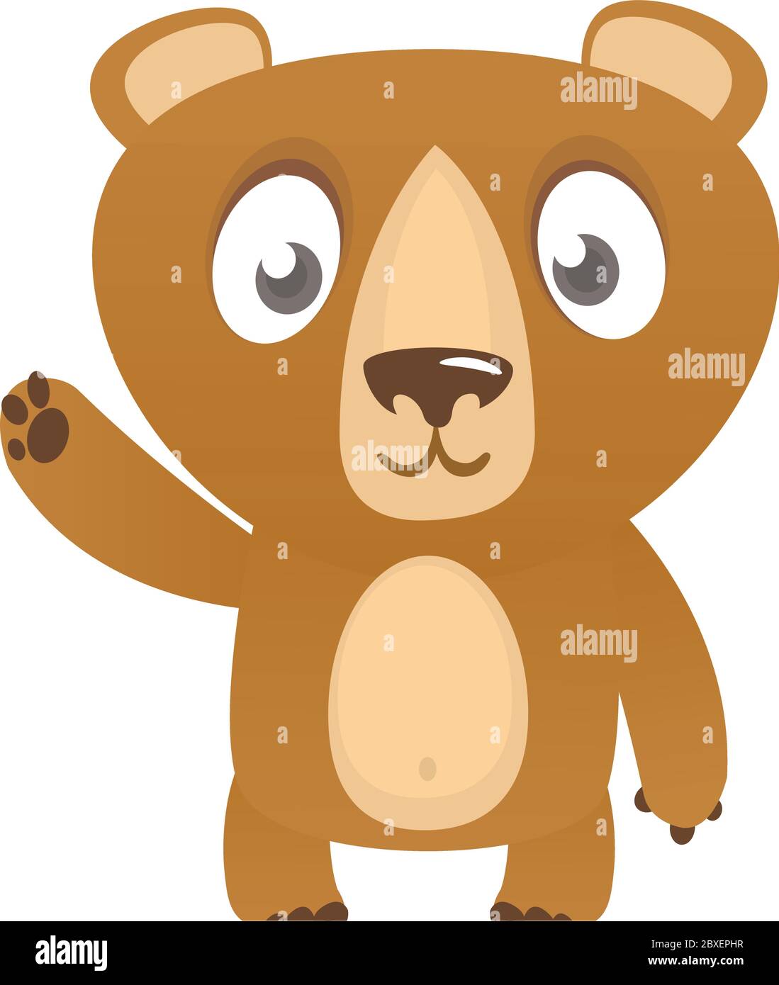 Happy cartoon bear. Vector illustration of brown bear isolated Stock ...