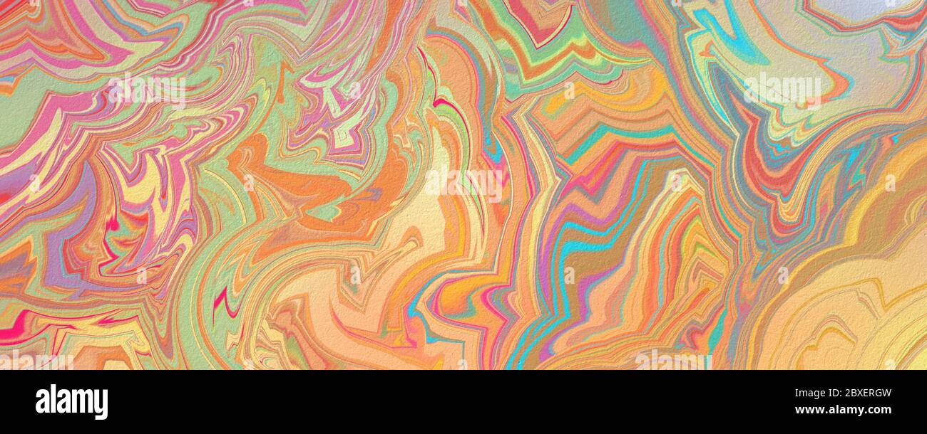 Colorful abstract background with swirled marbled pattern and texture,  fancy decorative wallpaper in yellow green blue red purple and orange  colors Stock Photo - Alamy