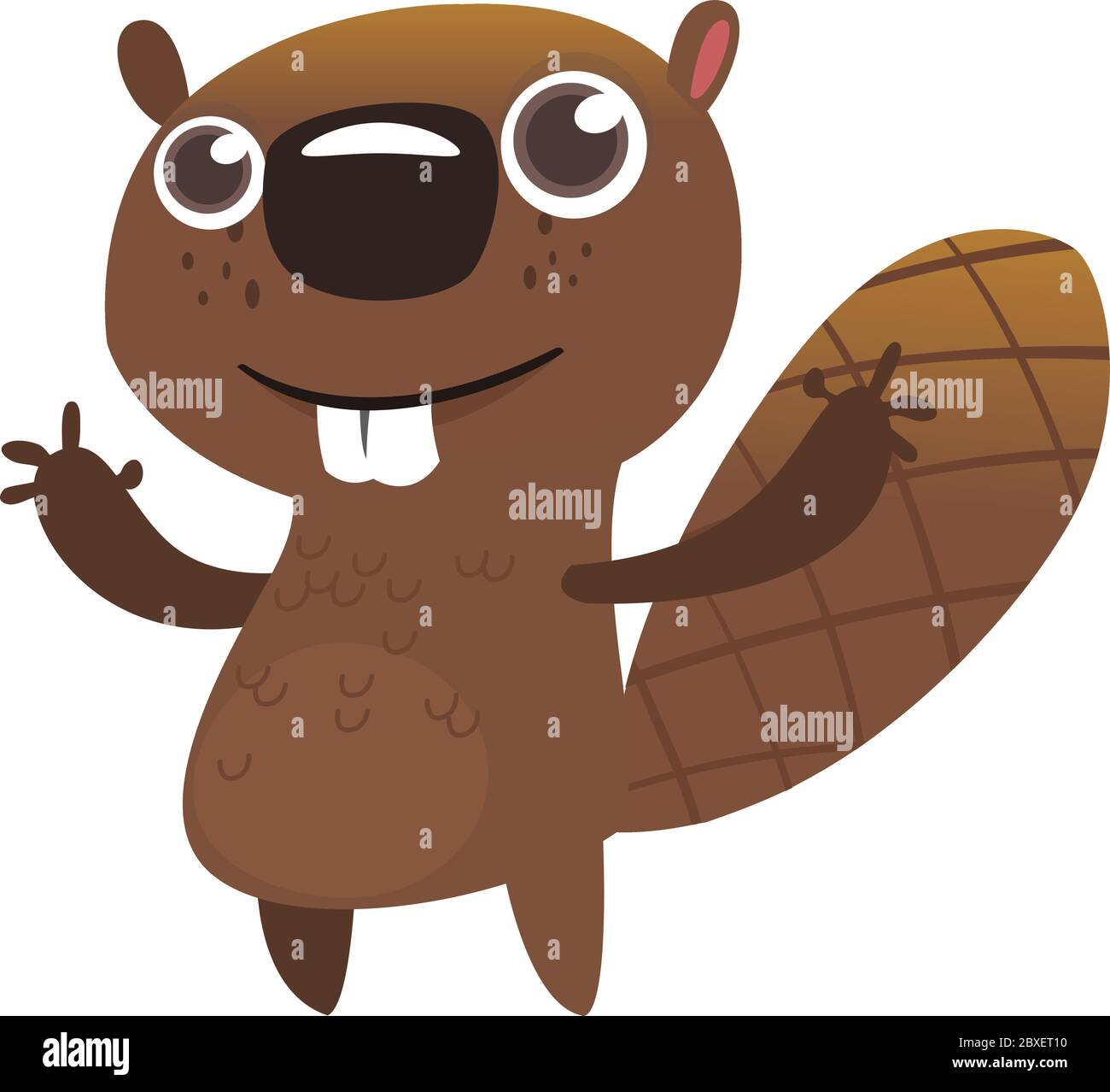 Funny cartoon beaver. Vector illustrated icon of a beaver Stock Vector ...