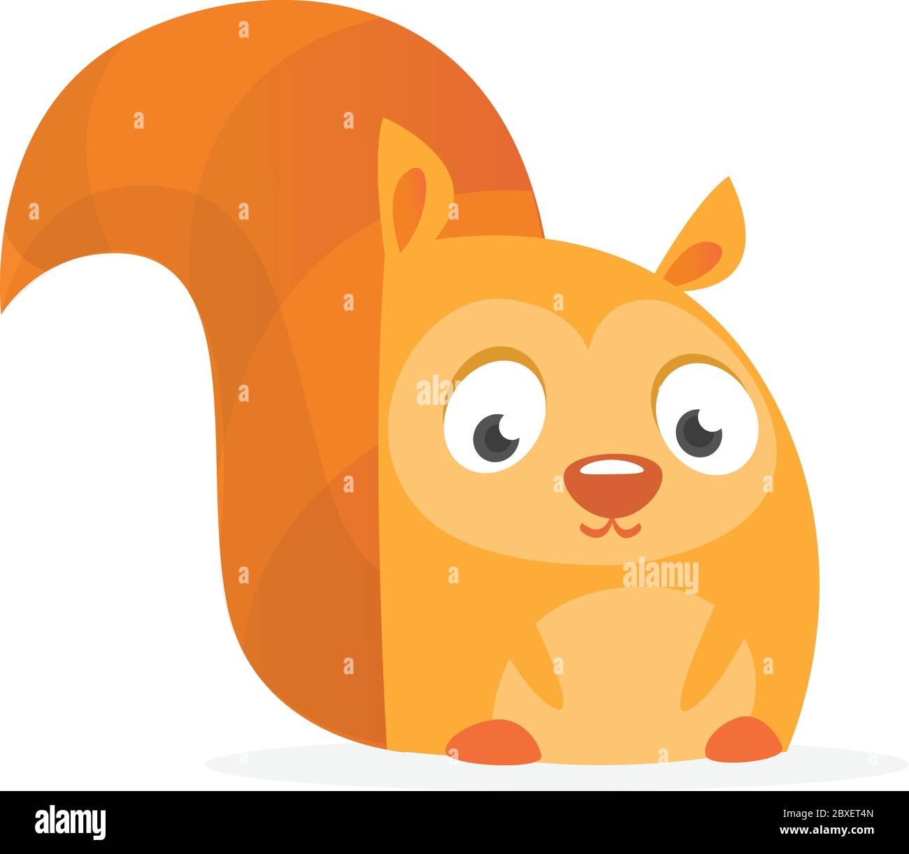 Cartoon squirrel on white background. Vector illustration Stock Vector