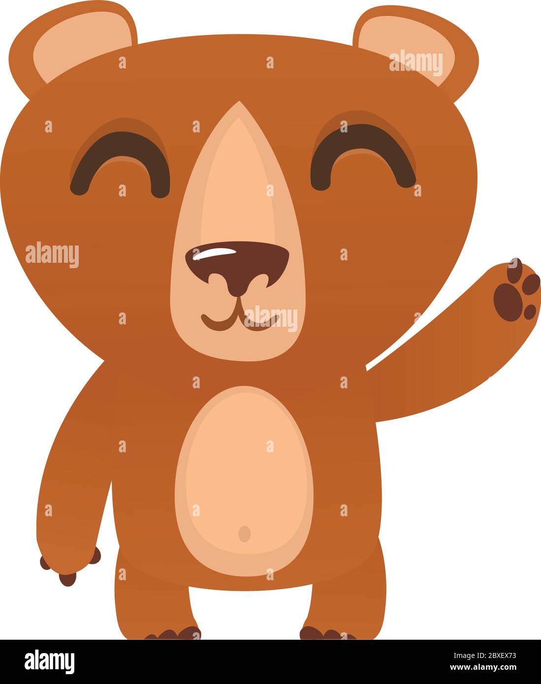 Happy cartoon bear. Vector illustration of brown bear isolated Stock ...