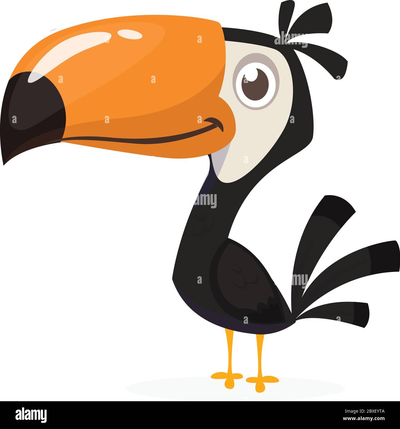 Toucan cartoon. Vector icon of toucan bird. Exotic colorful bird ...