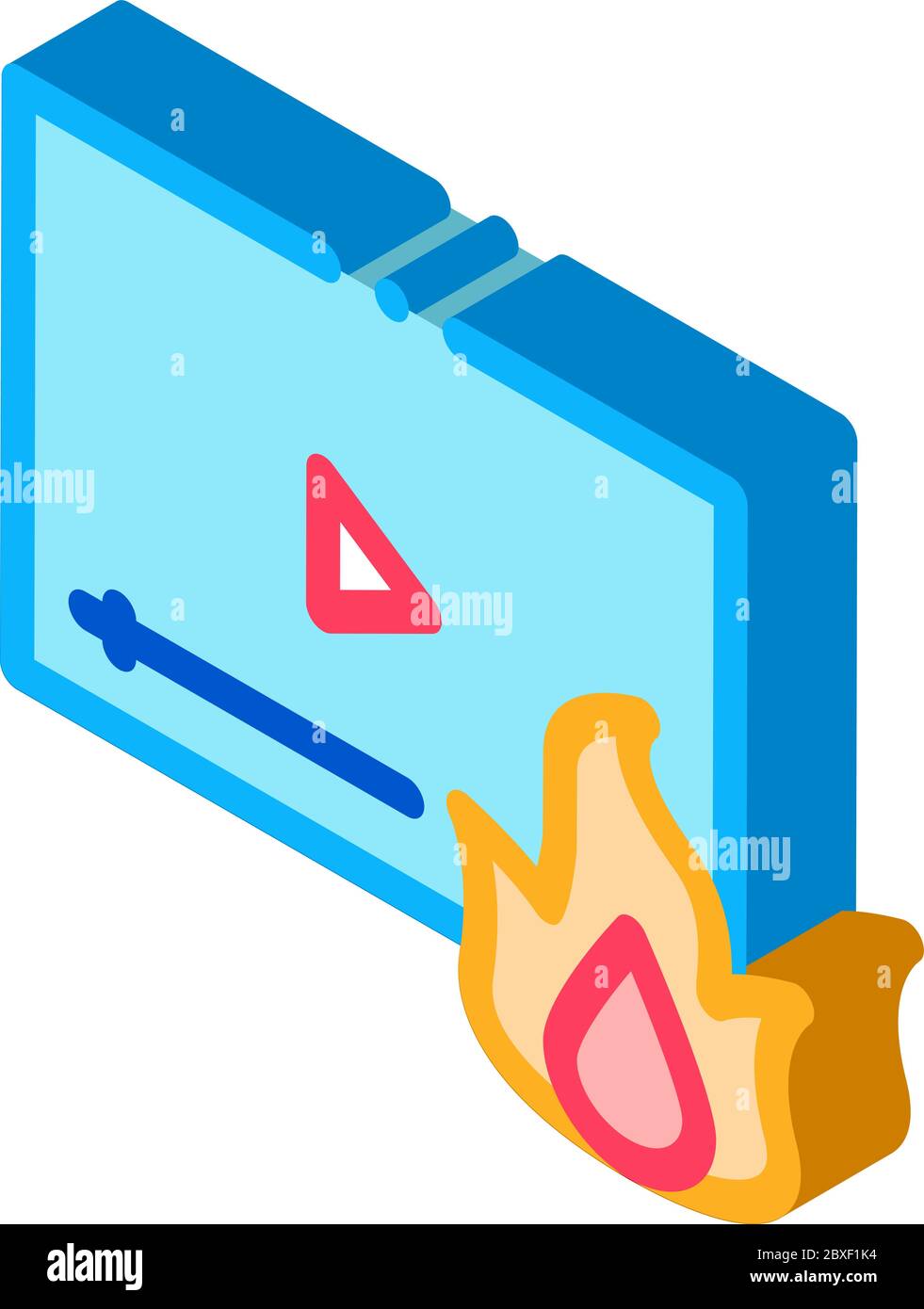 fire video isometric icon vector illustration Stock Vector Image & Art ...