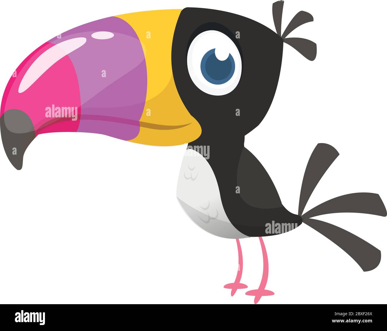 Happy cartoon toucan. Vector illustration Stock Vector