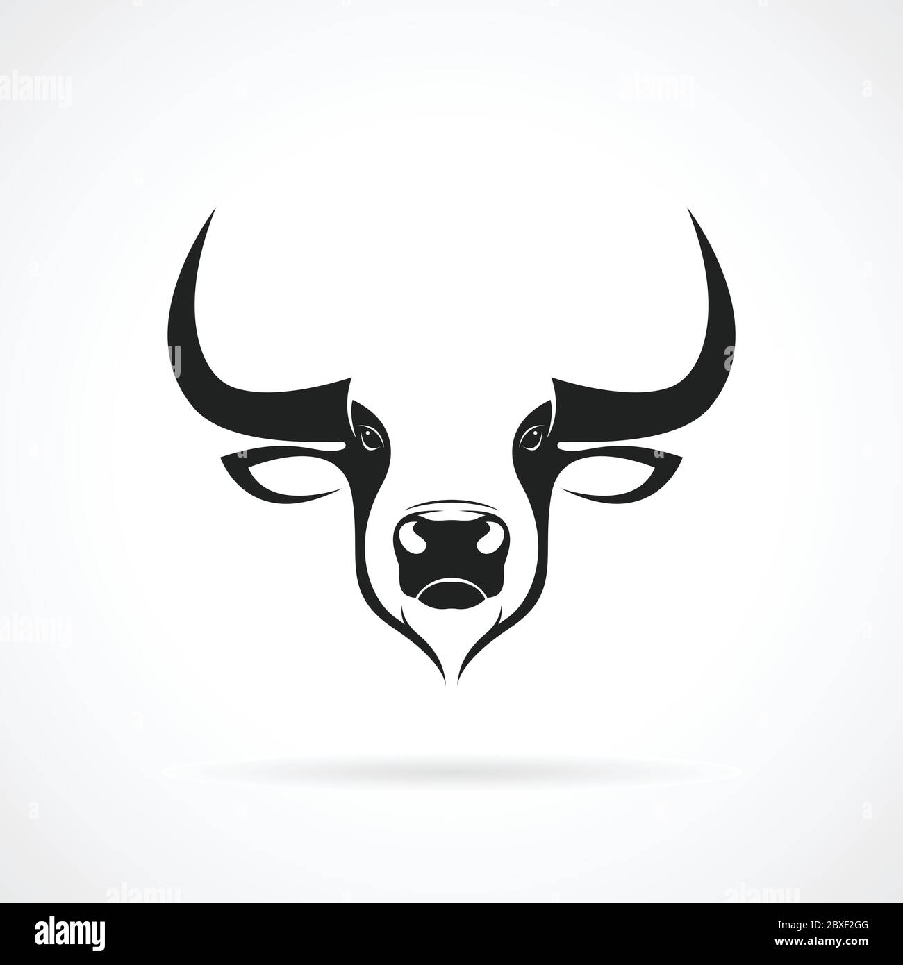 Vector of a bull head design on white background. Wild Animals. Easy editable layered vector illustration. Animals logos. Stock Vector