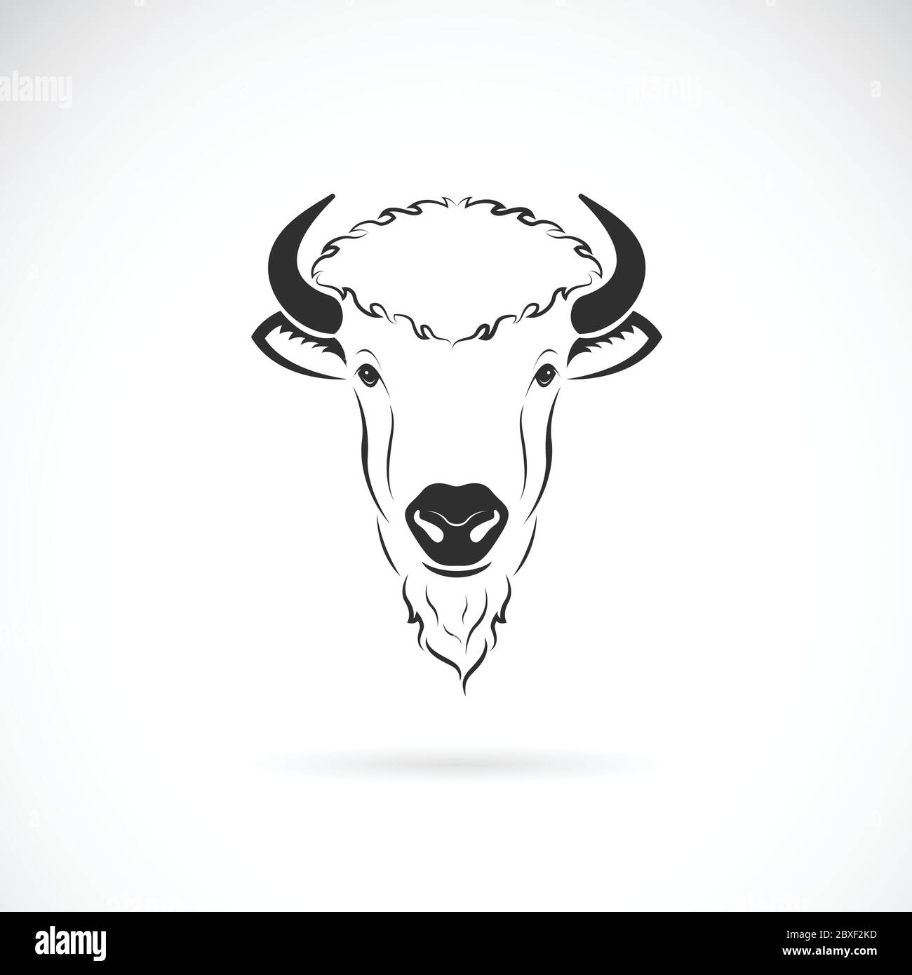 Vector of bison head design on white background. Wild Animals. Bisons logos or icons. Easy editable layered vector illustration. Stock Vector