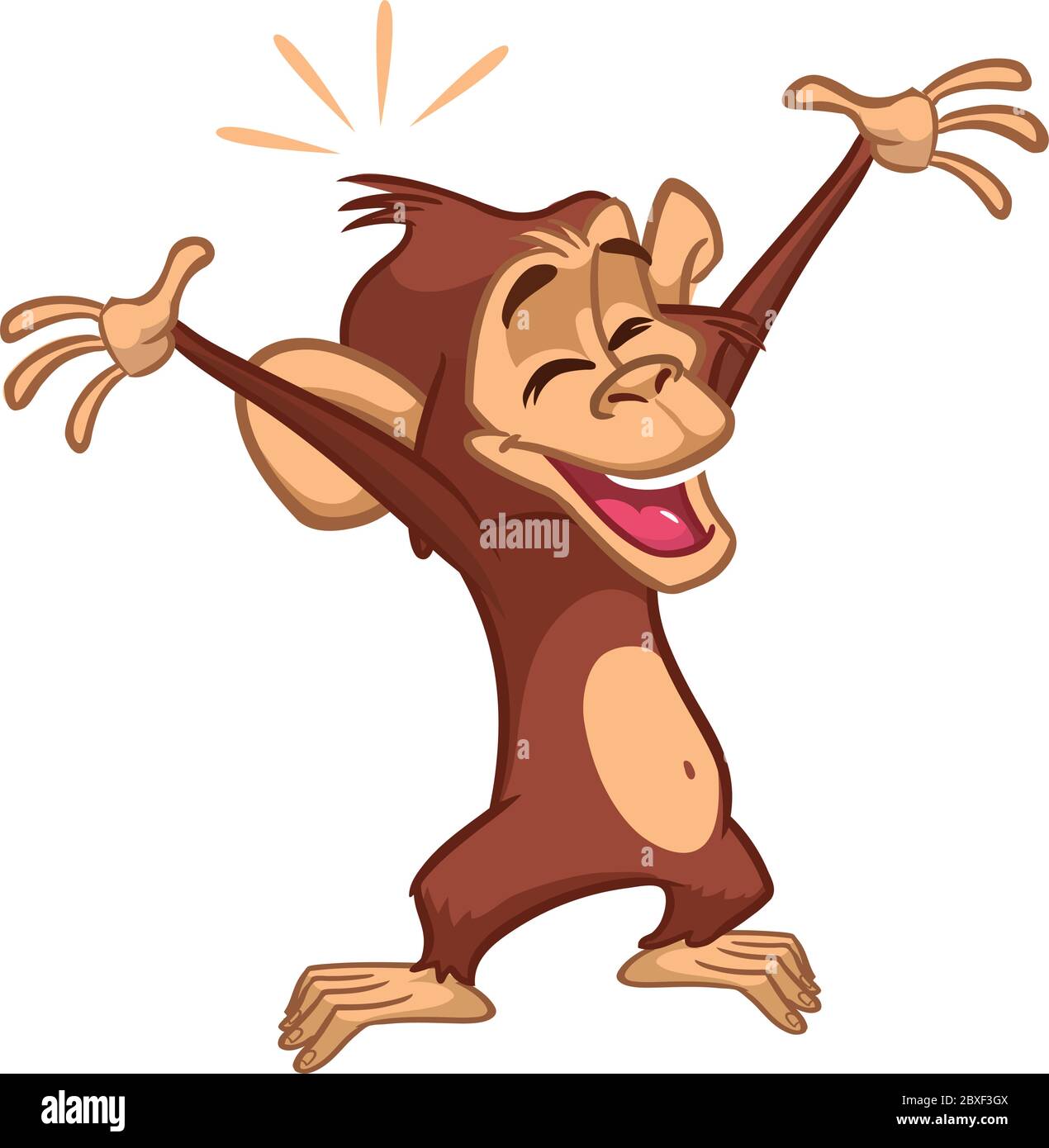 Cartoon monkey chimpanzee. Vector illustration of happy monkey character  Stock Vector Image & Art - Alamy