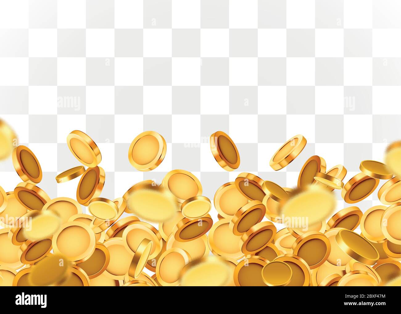 Falling coins, falling money, flying gold coins, golden rain on ...