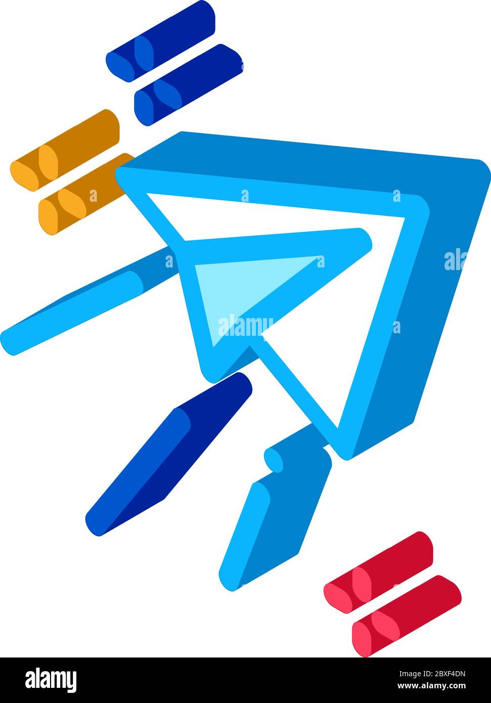 paper airplane message isometric icon vector illustration Stock Vector ...