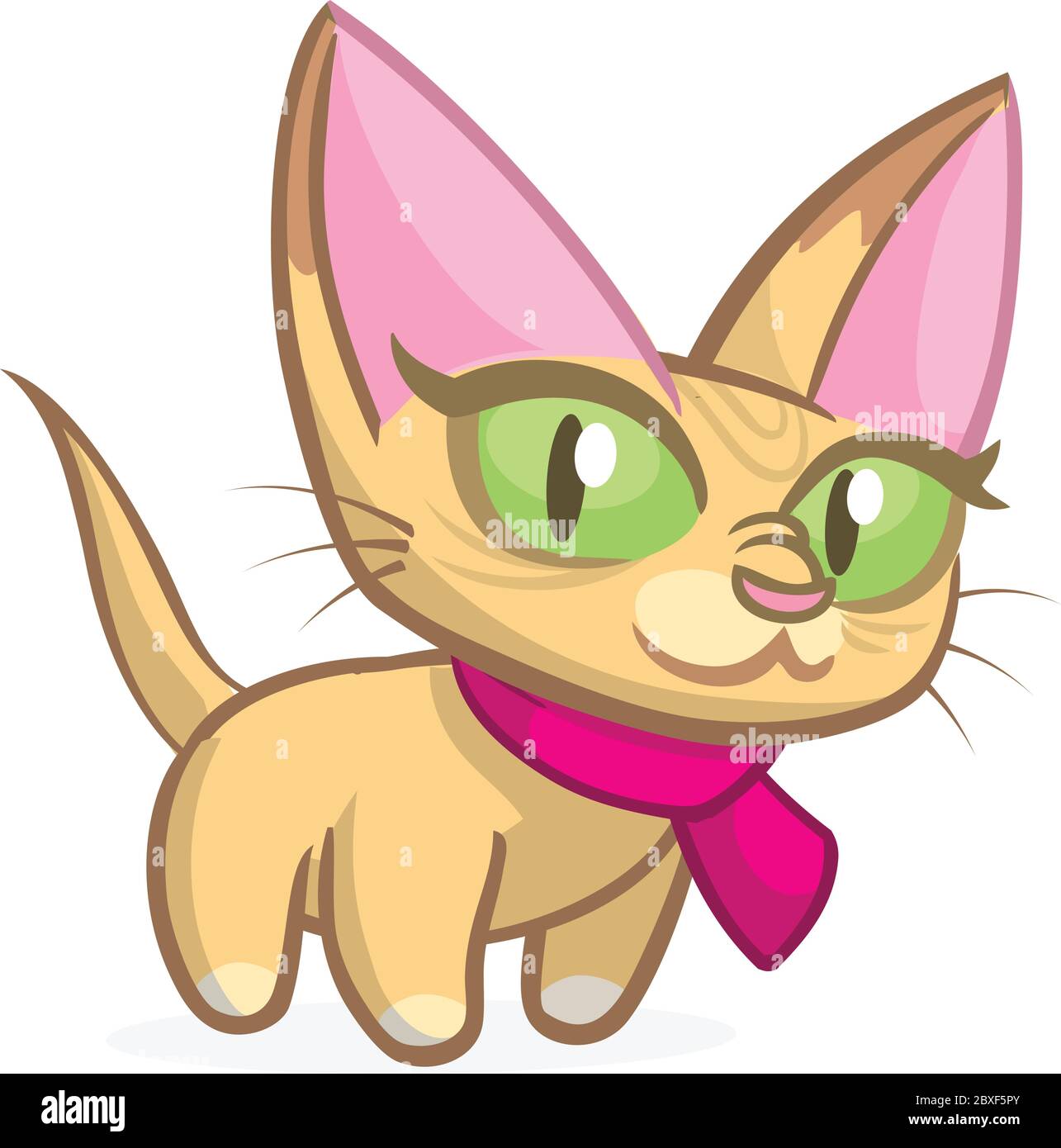 Cartoon Sphynx cat illustration. Funny bald cat with green eyes. Vector  isolated Stock Vector Image & Art - Alamy